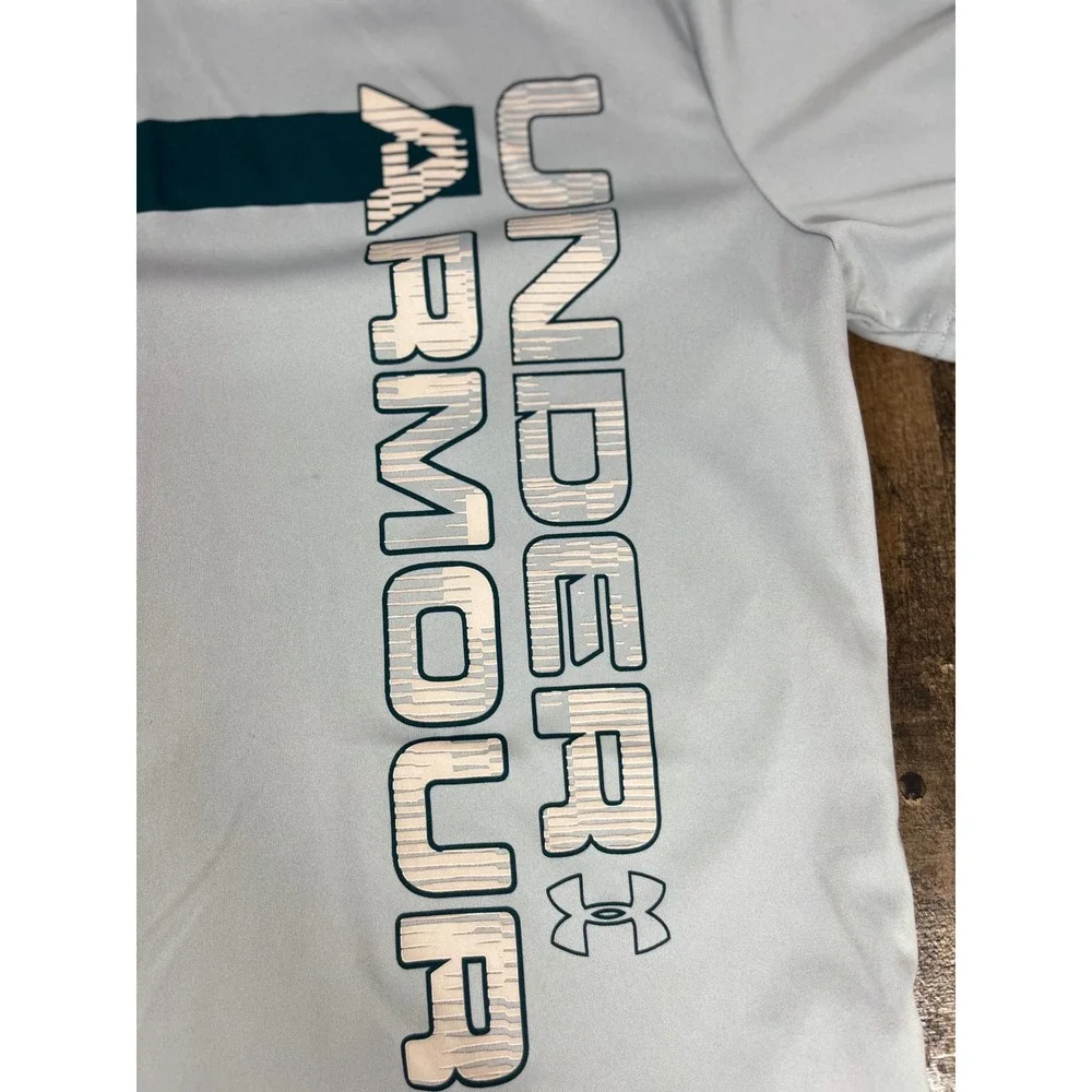 Under Armour Boys HeatGear Loose Fit Short Sleeve Graphic T-Shirt Gray YLG Large
